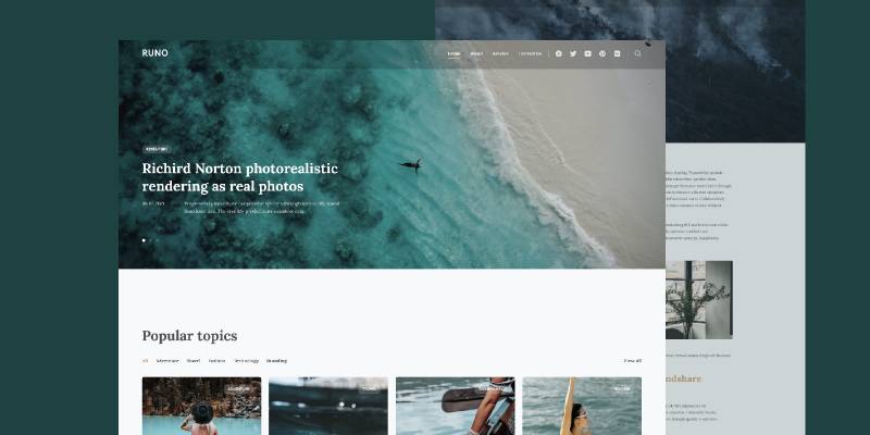 Figma RUNO Minimal Blog Template UI4Free