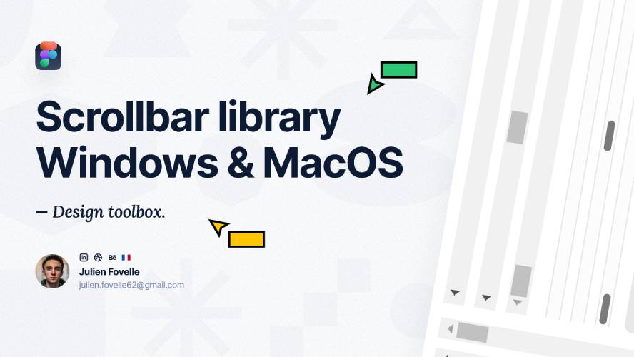 Figma Scrollbar Windows & MacOS Kit +15 variants