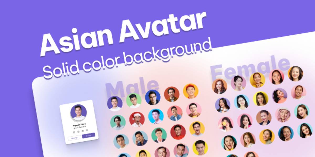 Figma SD Solid color background Asian Avatar