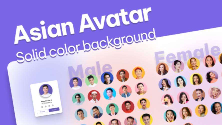 Figma SD Solid color background Asian Avatar