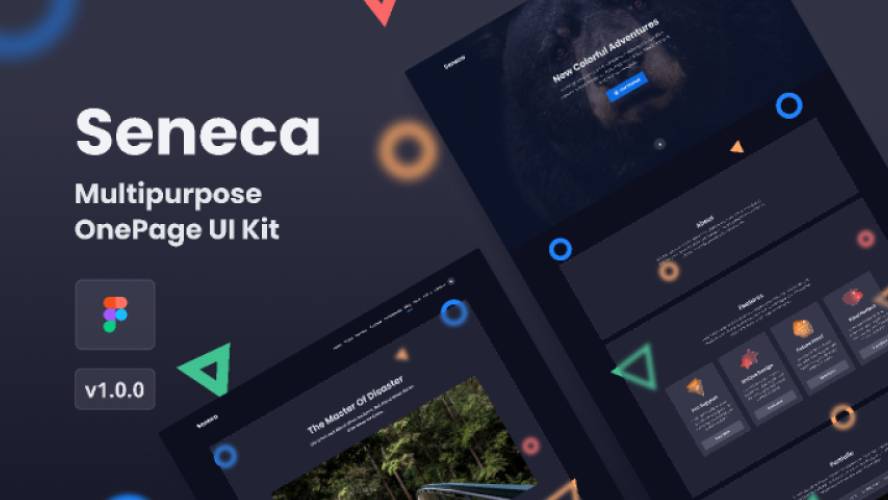 Figma Seneca Minimal Portfolio and Blog Landing Page
