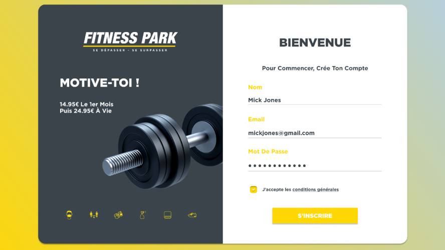 Figma Sign Up Fitness Park