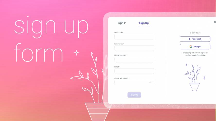 Figma sign up form Free Download