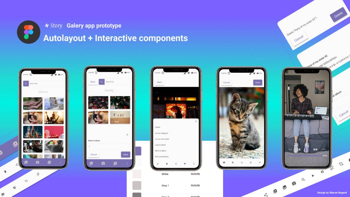 Figma Story Gallery app interactive components | UI4Free
