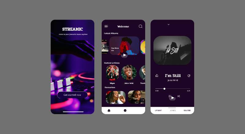 Figma Streamic Music App UI Concept | UI4Free