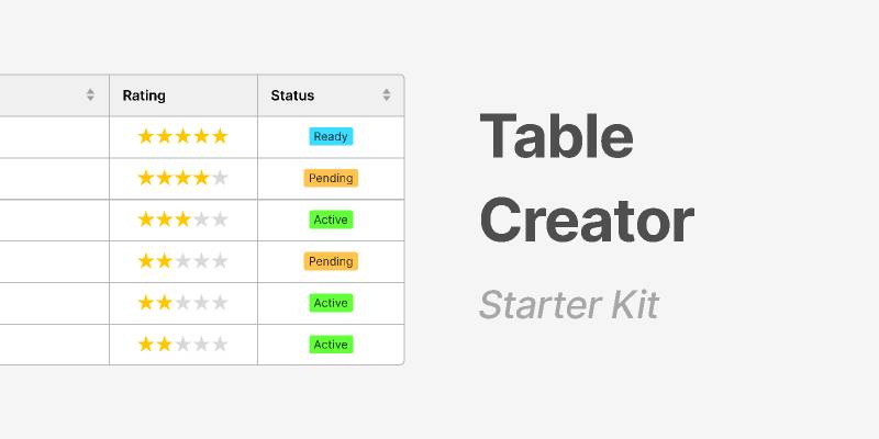 Figma Table Creator Kit | UI4Free