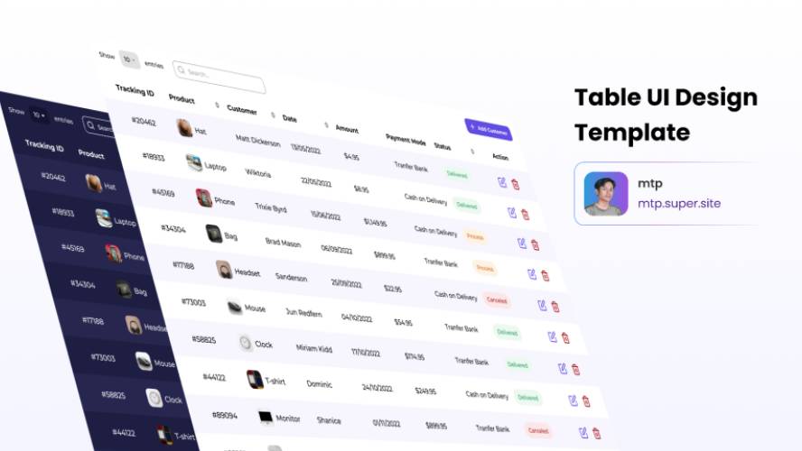 Figma Table UI Design Template