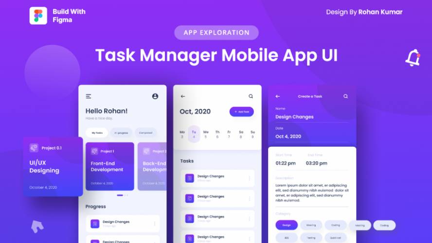 Figma Task manager Mobile app Ui