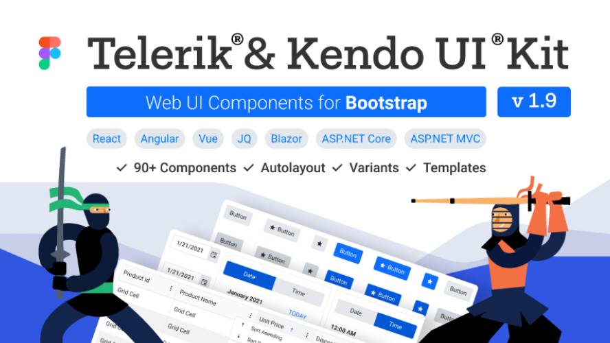 Figma Telerik & KENDO UI Kit for Bootstrap