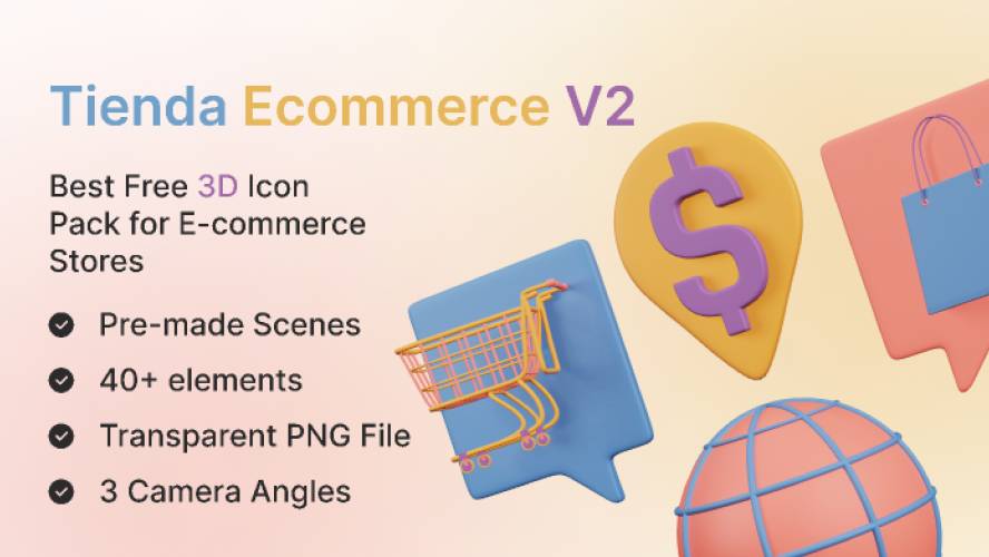 Figma Tienda E-commerce V2 3D Icon Template