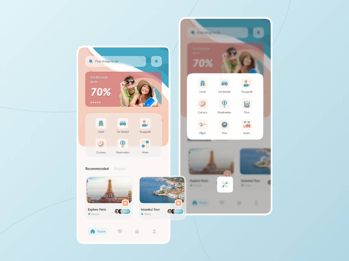 Figma Travel App Mobile App Template UI4Free