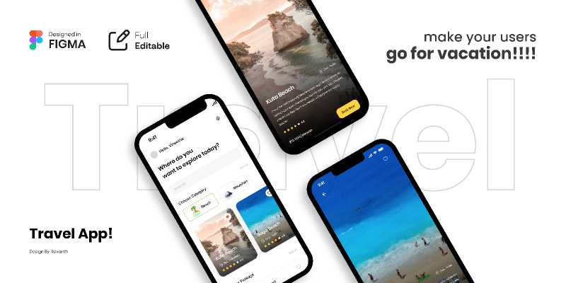 Figma Travel App Design Template | UI4Free