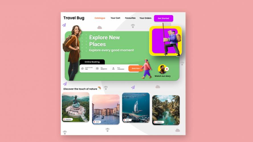 Figma Travel Bug Website Concept
