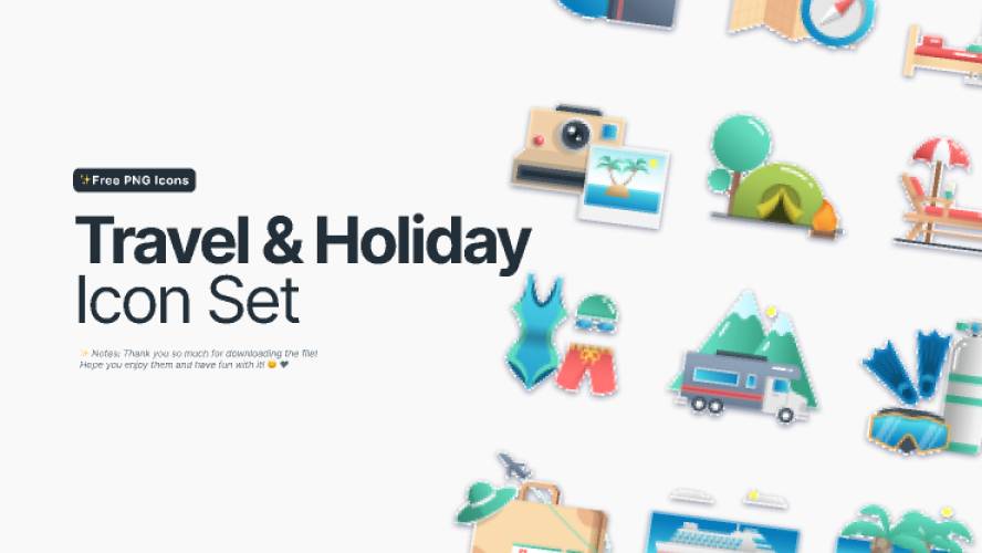 Figma Travel & Holiday Icon Set Free Download