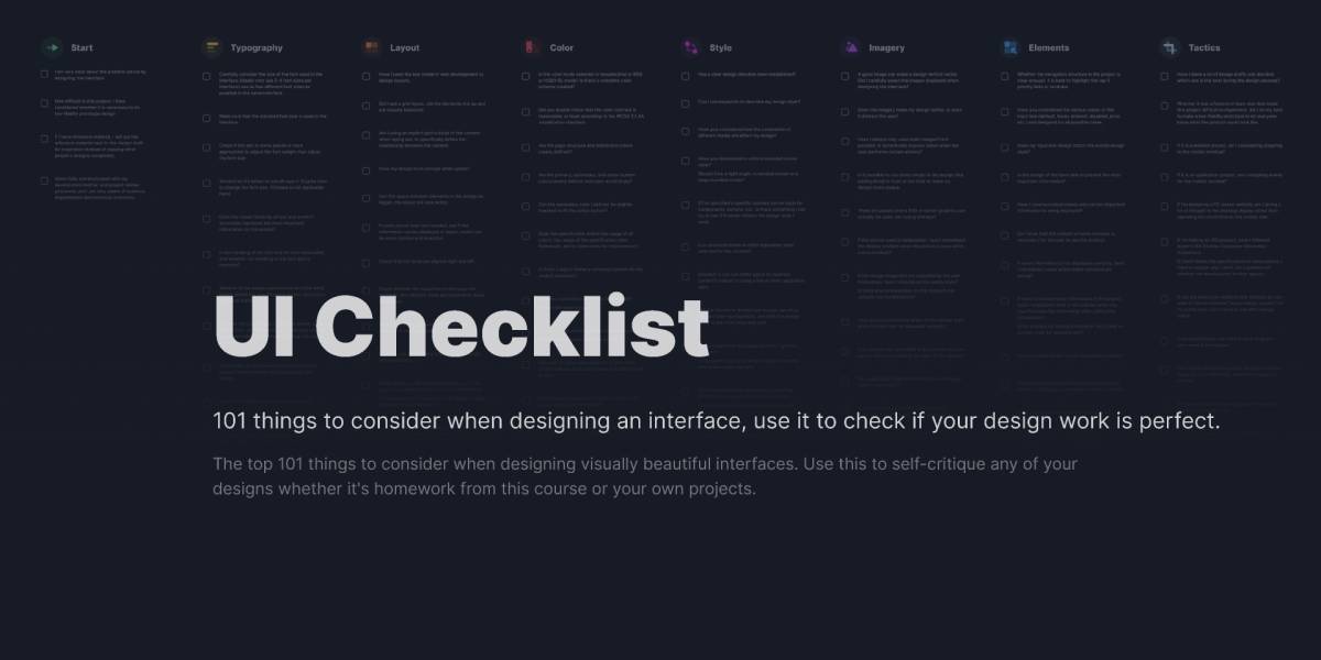 Figma UI Checklist Template | UI4Free