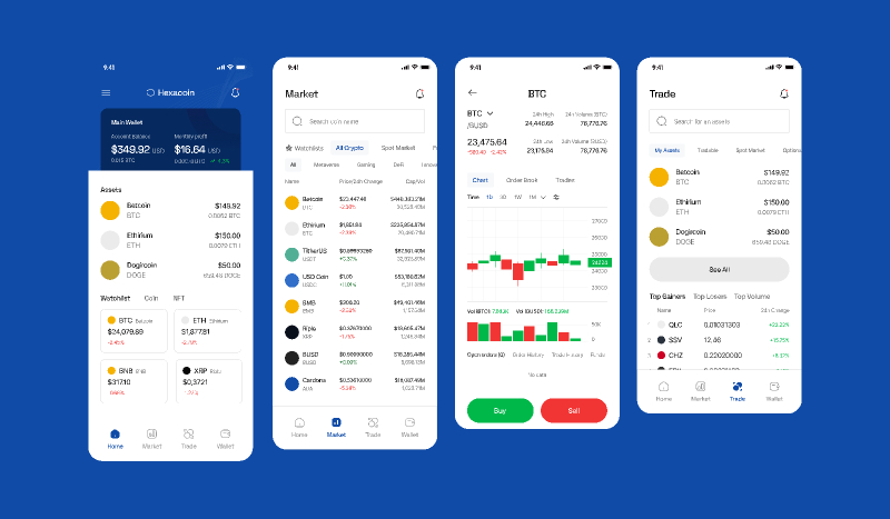 Figma UI kit - Crypto Mobile App Free Download | UI4Free