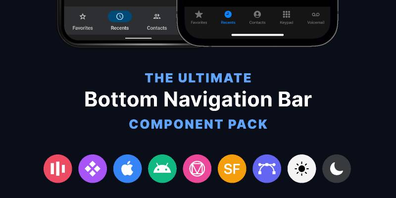 Figma Ultimate Bottom Navigation Bar Component Pack | UI4Free