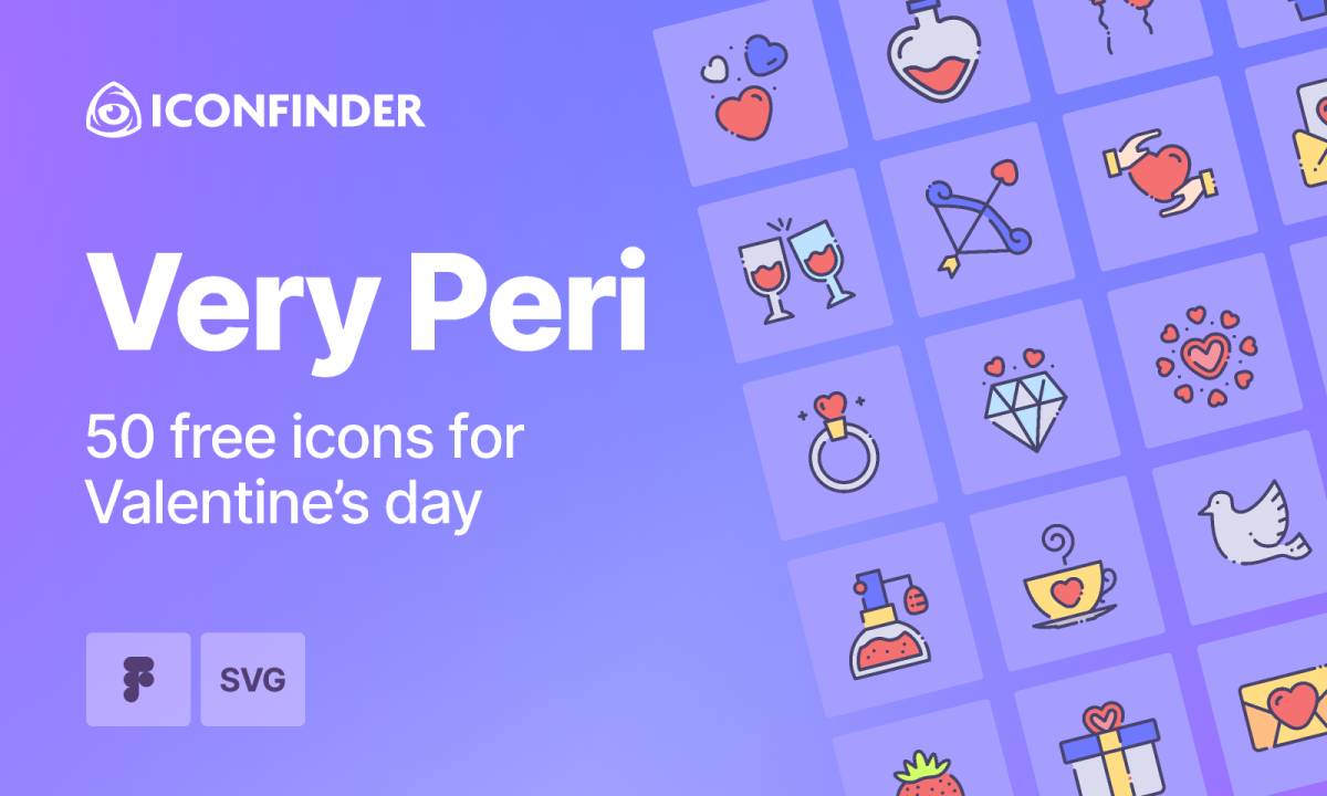 Figma Very Peri Valentine's day icons