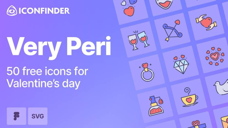 Figma Very Peri Valentine's day icons