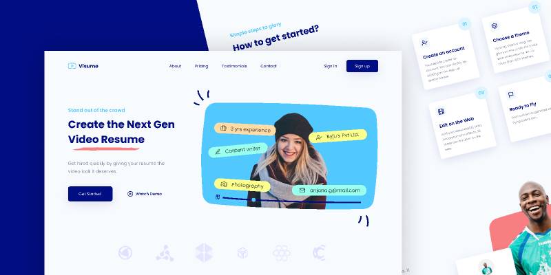 Figma Video Resume - Landing Page Template