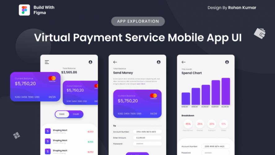 Figma Virtual Payment Service Mobile App UI