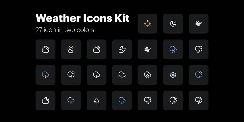 Figma Weather Stroke Icons Kit
