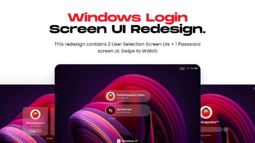 Figma Windows Login Screen UI Redesign
