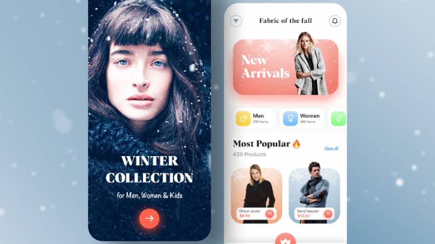 Figma Winter Clothing Store Mobile App Concept