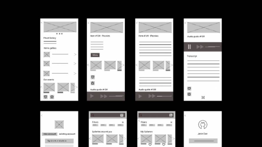 Figma Wireframe Gallery App Template
