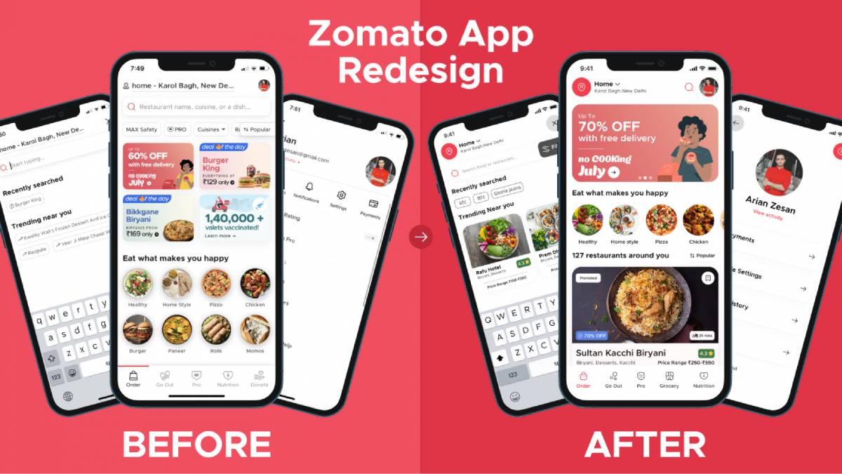 Figma Zomato App Redesign Free Download UI4Free