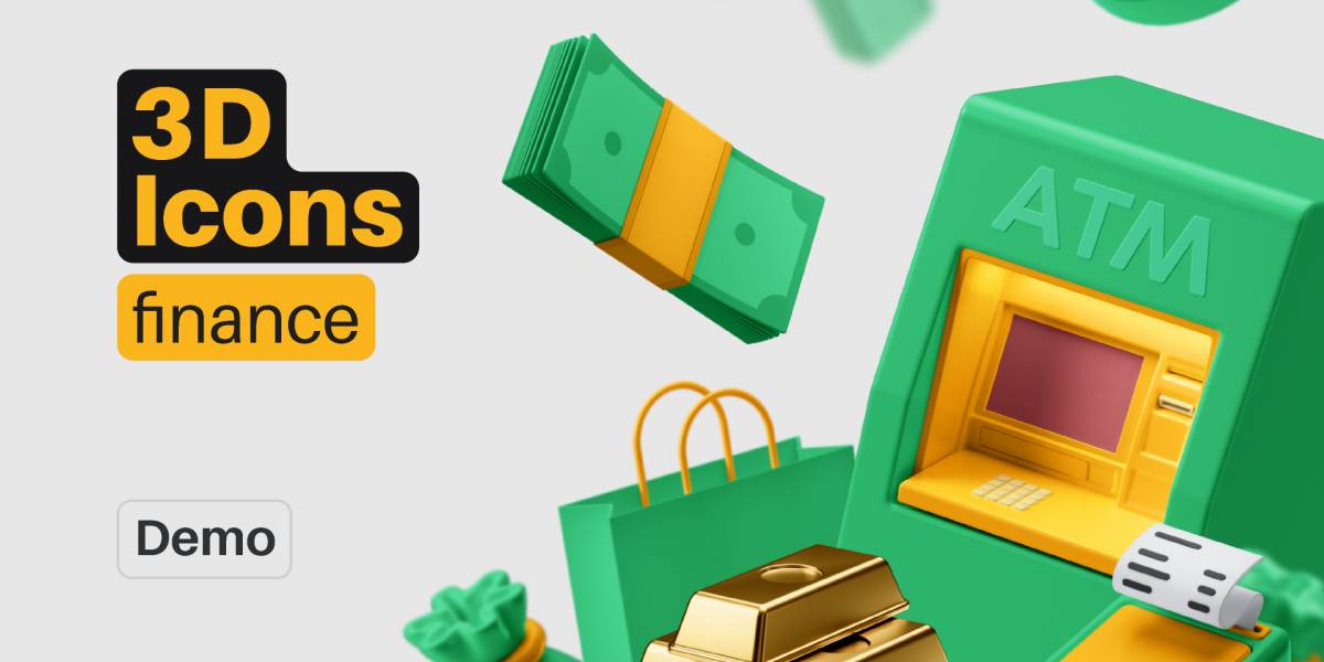 Finance 3D Icons Pack Figma Free Download | UI4Free