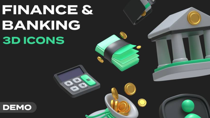 Finance & Banking 3D Icons Figma Template