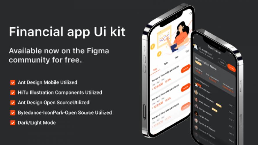 Financial app UI kit figma free