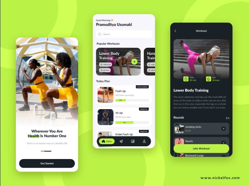 Fitness App Free Figma Mobile Template UI4Free