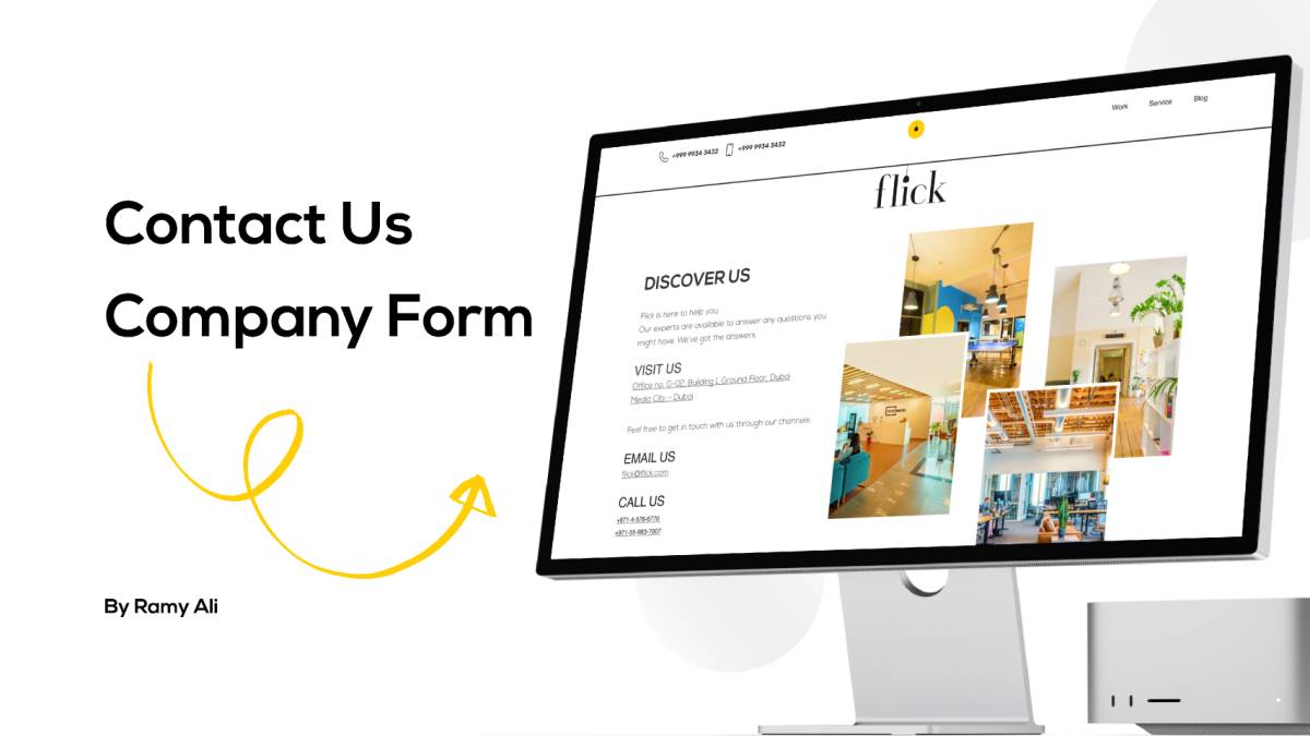 Flick - Contact Us Company Form Figma Template | UI4Free