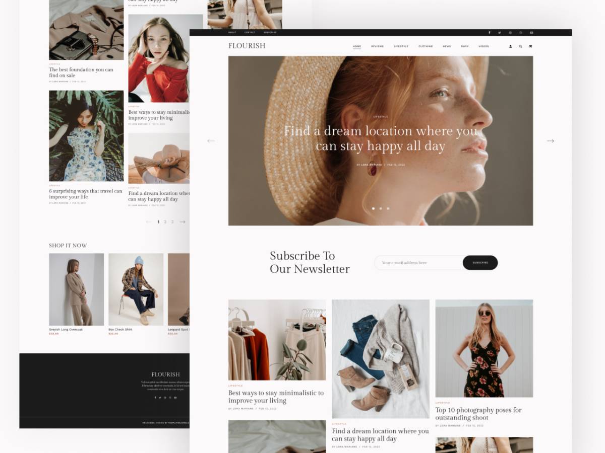 Flourish – Lifestyle Blog Free Figma Website Design Template | UI4Free