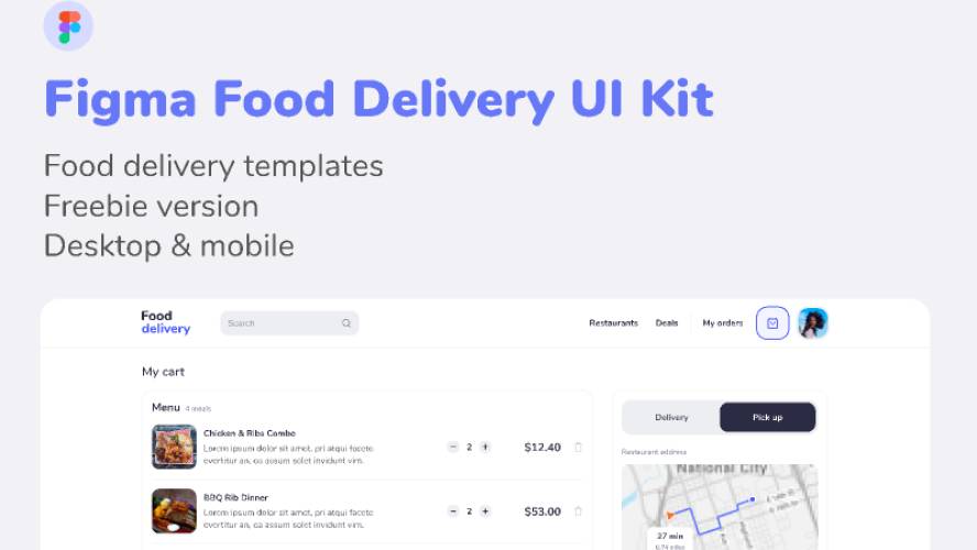 Food Delivery UI - Figma Ui Kit Free