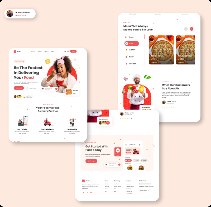 Food delivery website figma free template