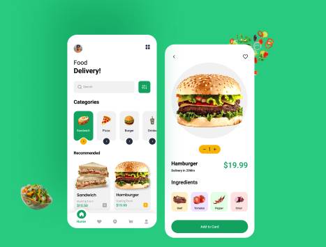 Food Free Delivery Mobile App Figma Template | UI4Free