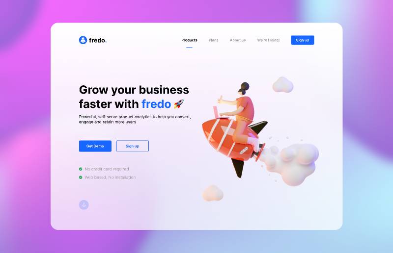 Fredo - Hero Section figma | UI4Free