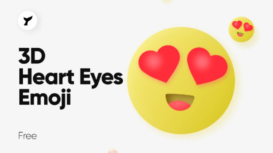 Free 3D Heart Eyes Emoji Figma Template