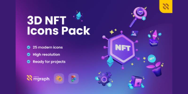 FREE 3D NFT Icons Illustration Pack | UI4Free