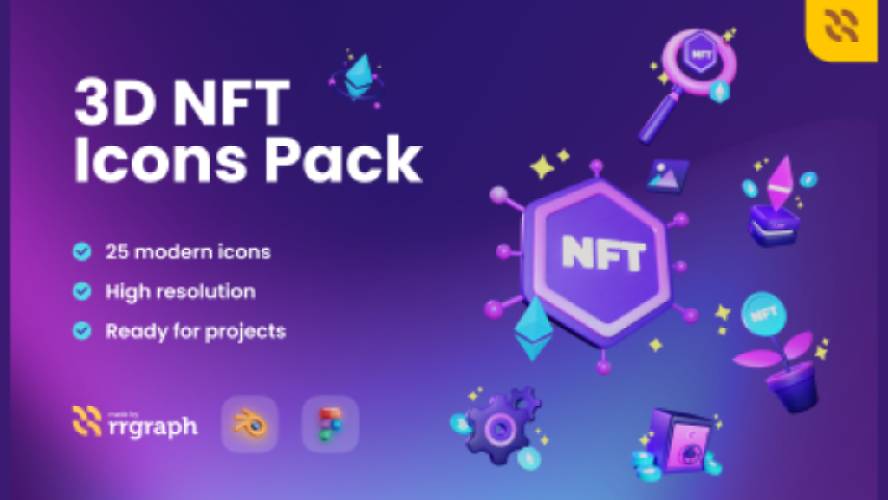 FREE 3D NFT Icons Illustration Pack