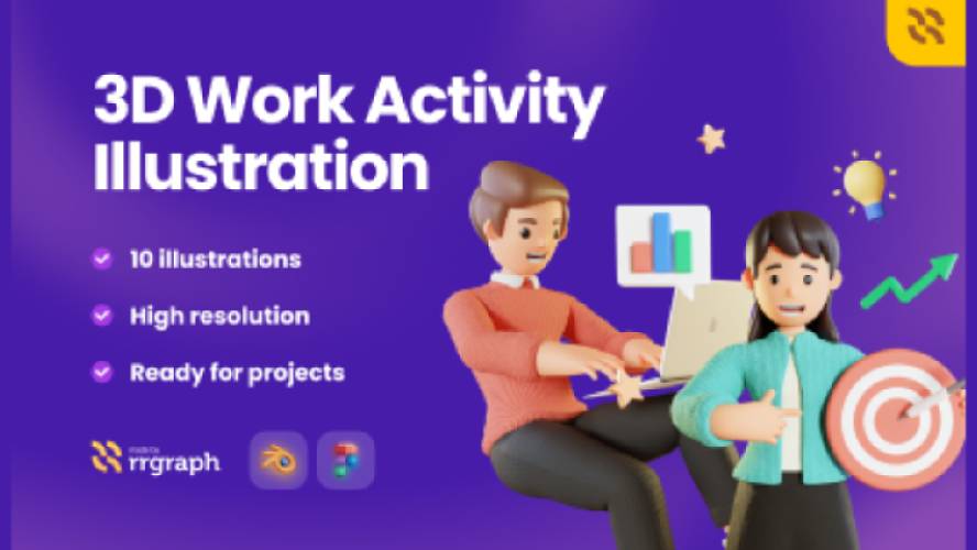 FREE 3D Work Activity Illustration Pack