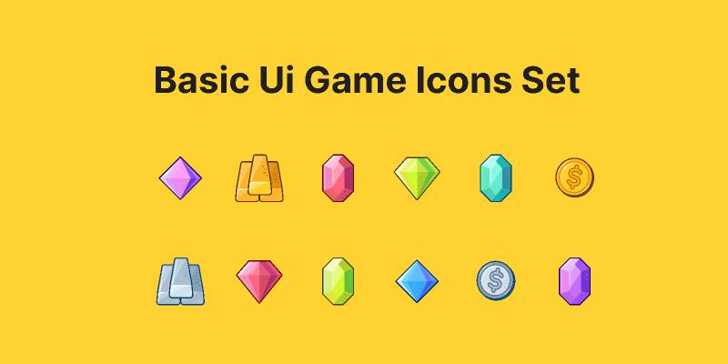 Free Basic Ui Game Icons Set Figma Template