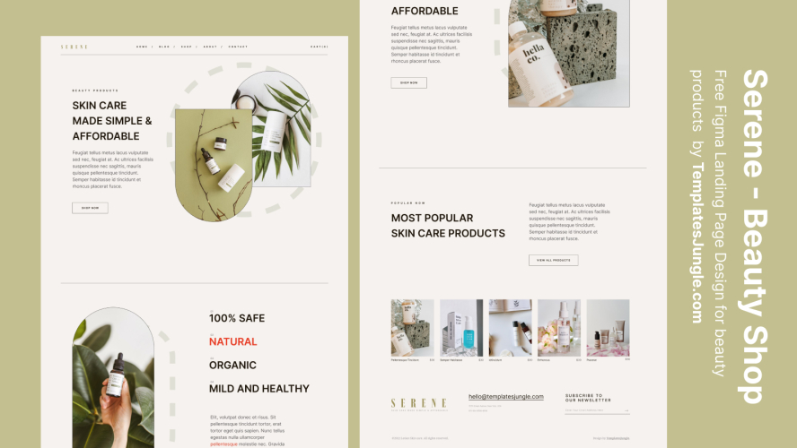 Free Beauty Shop Landing Page Figma Design Template