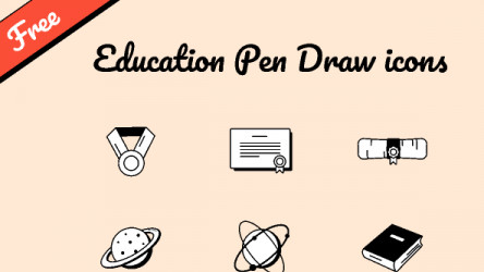 Free Education Pen Draw icons set figma