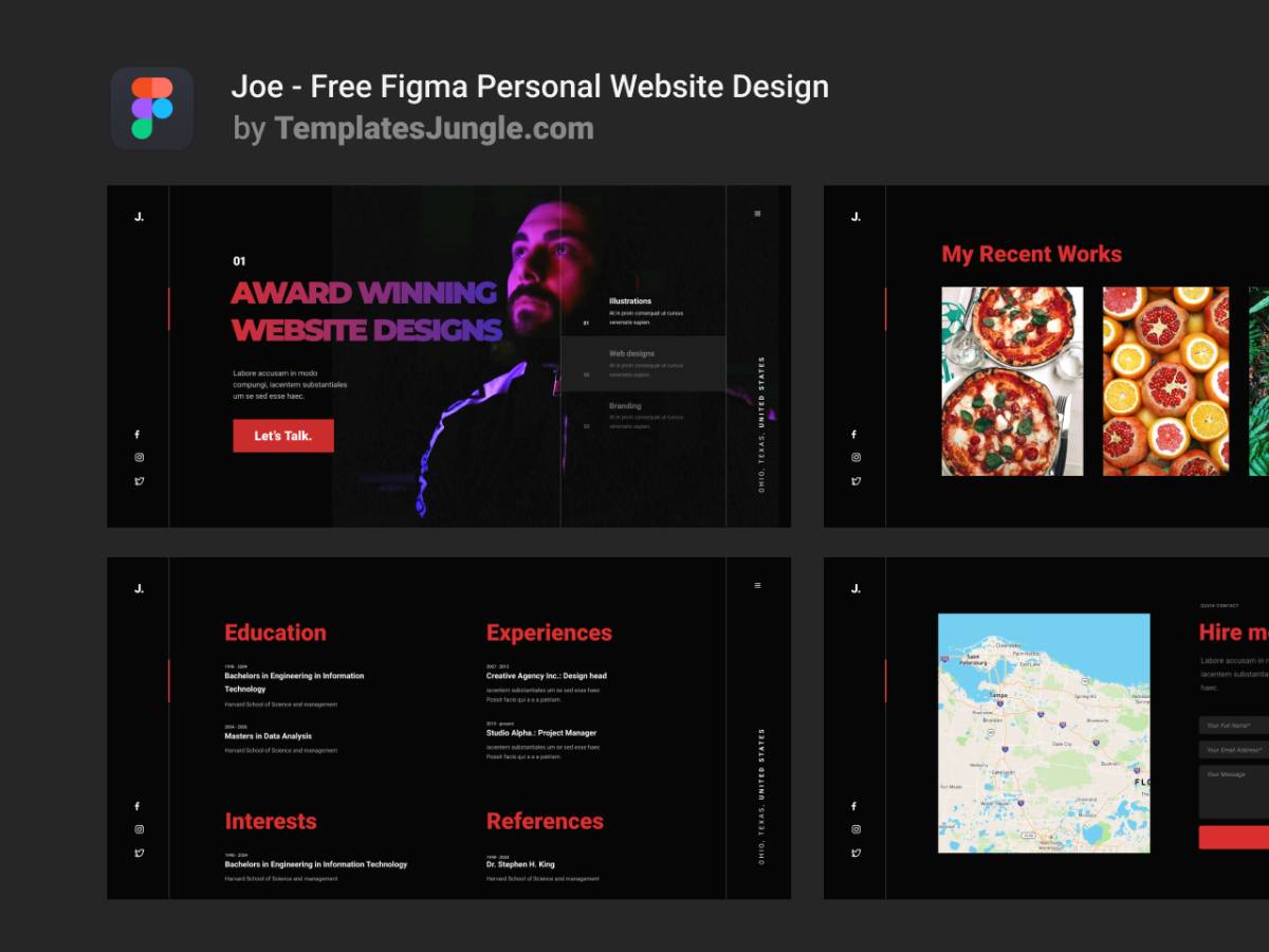 Free Figma Personal Website Design Template | UI4Free