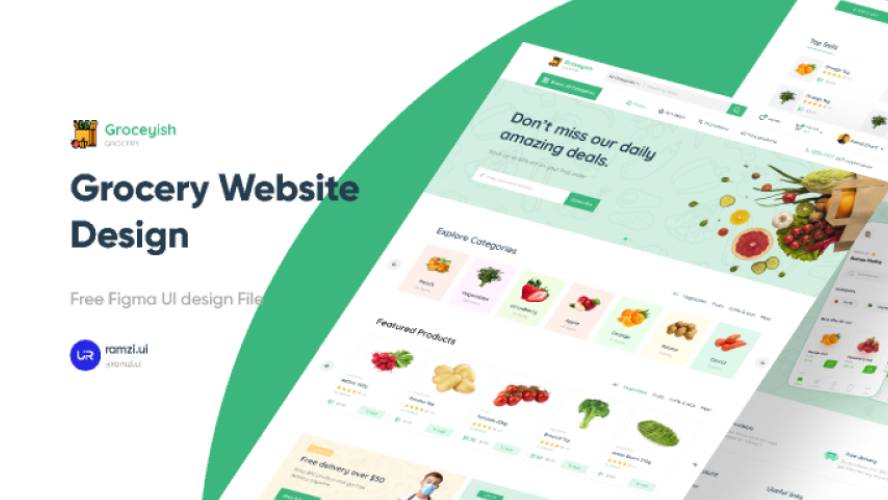 Free grocery website design figma template