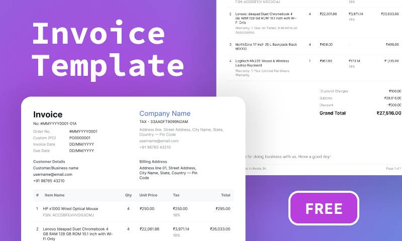 Free Invoice Figma Template